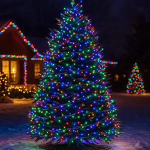 Гірлянда Різдвяна фея вулична 50 м 500 LED білий провід Мультиколір CF500L50MWML Garlando UA
