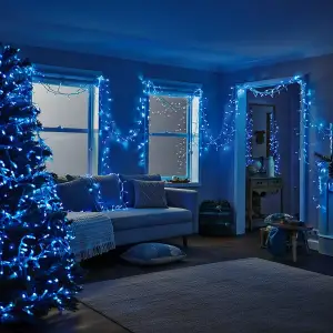 Гірлянда Різдвяна фея вулична 50 м 500 LED білий провід Синій CF500L50MWBL Garlando UA