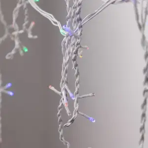 Гірлянда вулична світлодіодна 90 LED 3 метри білий дріт бахрома 18 ниток 3МWML Garlando UA