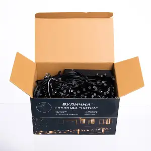 Новорічна гірлянда вулична 30 м 300 LED з сонячною батареєю чорний провід Мультиколір SB300L30MBML Garlando UA