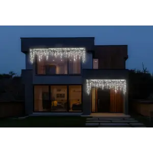 Новорічна гірлянда вулична Бахрома 36 м 600 LED чорний провід Білий 36МBW Garlando UA