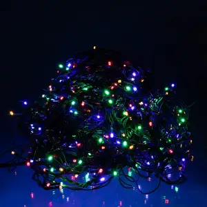 Новорічна гірлянда вулична Бахрома 36 м 600 LED чорний провід Мультиколор 36МBML Garlando UA