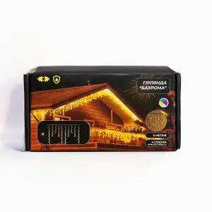 Новорічна гірлянда вулична Бахрома 6 м 105 LED чорний провід Мультиколор 6МBML Garlando UA