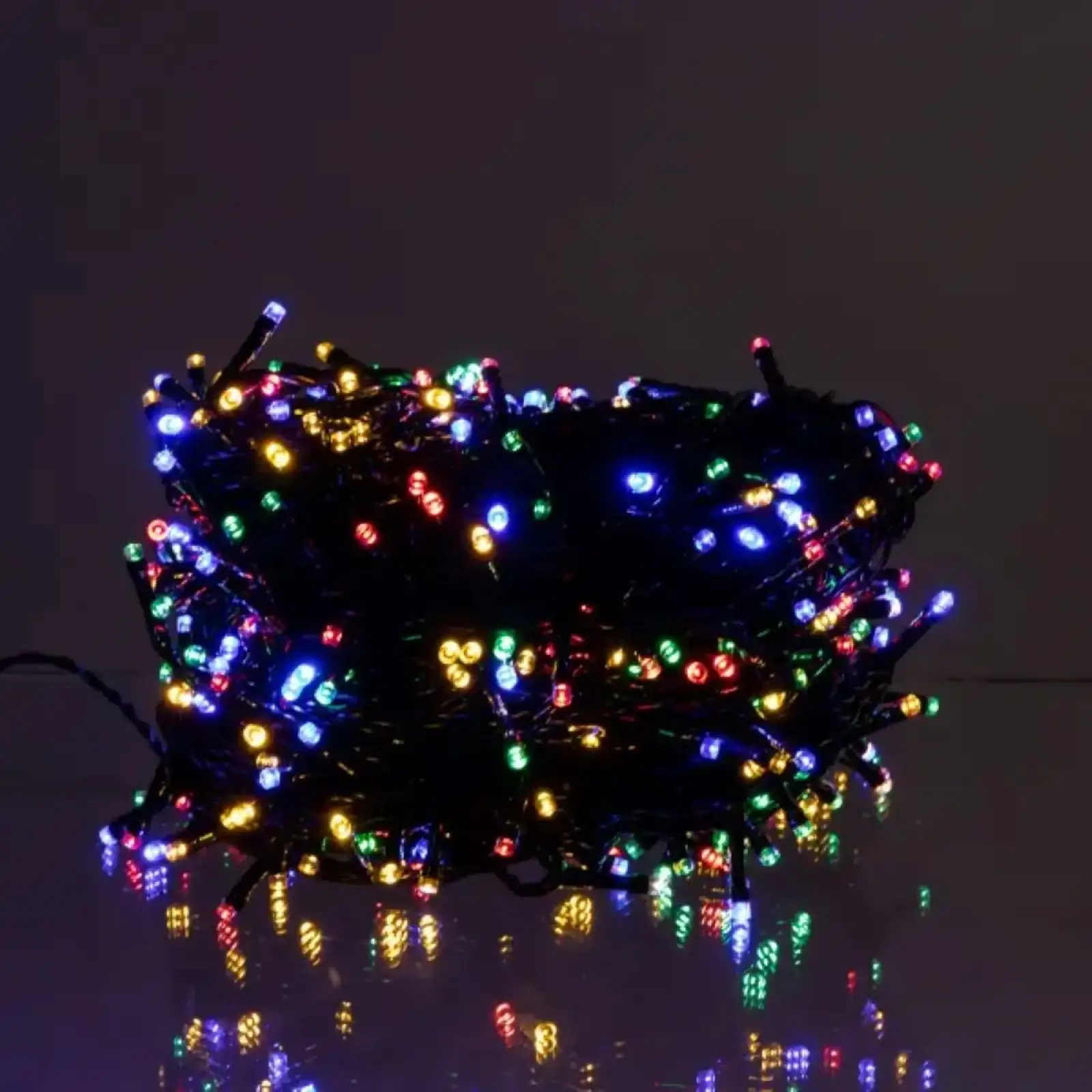 Новорічна гірлянда вулична 50 м 500 LED з сонячною батареєю чорний провід Мультиколір SB500L50MBML Garlando UA