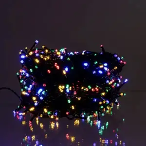 Новорічна гірлянда вулична 50 м 500 LED з сонячною батареєю чорний провід Мультиколір SB500L50MBML Garlando UA