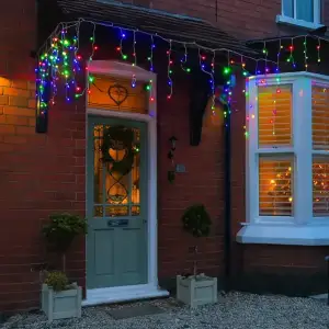 Уличная гирлянда Бахрома 12 м 200 LED белый провод Мультиколор 12MWML Garlando UA