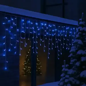 Уличная гирлянда Бахрома 12 м 200 LED белый провод Синий 12MWBL Garlando UA