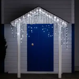 Вулична гірлянда бахрома 12 м 200 led чорний провід чорний провід Білий 12MBW Garlando UA