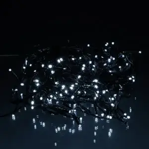 Вулична гірлянда бахрома 12 м 200 led чорний провід чорний провід Білий 12MBW Garlando UA