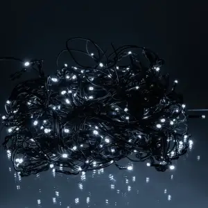 Вулична гірлянда Бахрома 20 м 335 LED гірлянда штора чорний провід Білий 20MBW Garlando UA