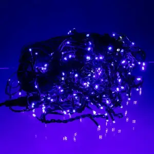 Вулична гірлянда Бахрома 20 м 335 LED гірлянда штора чорний провід Синій 20MBBL Garlando UA