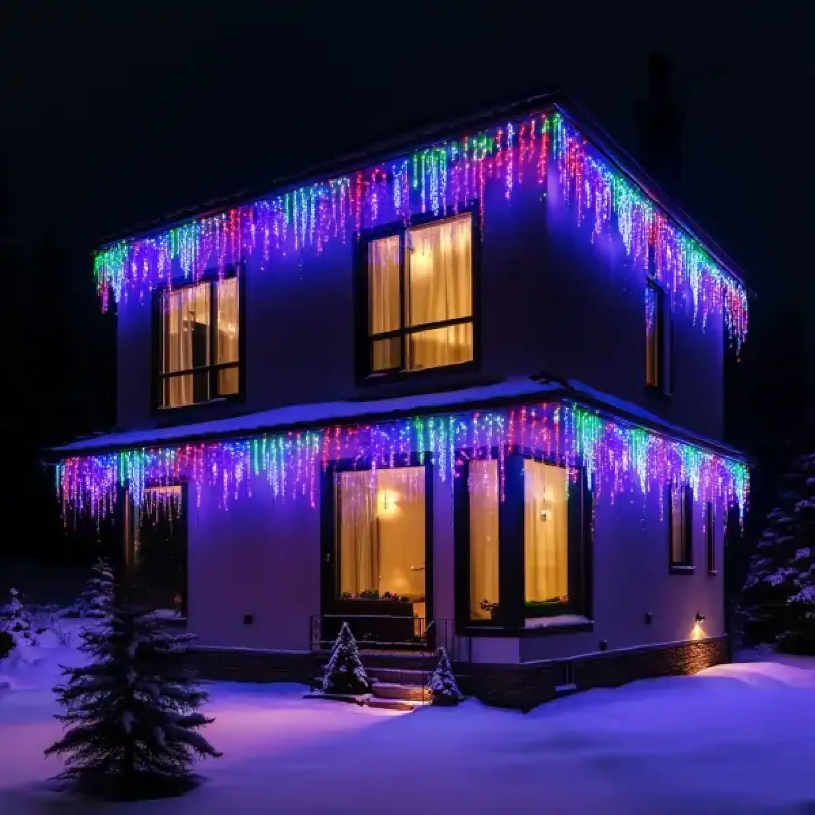 Вулична гірлянда Бахрома 25 м 405 LED гірлянда штора білий провід Багатобарвність 25MWML Garlando UA