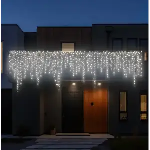Уличная гирлянда Бахрома 25 м 405 LED черный провод Белый 25MBW Garlando UA