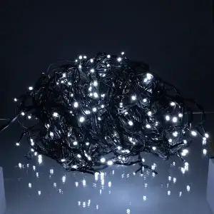 Уличная гирлянда Бахрома 25 м 405 LED черный провод Белый 25MBW Garlando UA