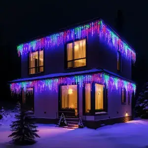 Вулична гірлянда Бахрома 25 м 405 LED чорний провід Мультиколор 25MBML Garlando UA