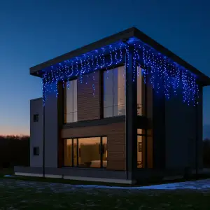 Уличная гирлянда Бахрома 25 м 405 LED черный провод Синий 25MBBL Garlando UA