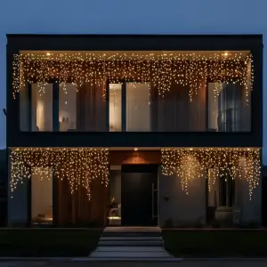 Вулична гірлянда Бахрома 25 м 405 LED чорний провід Жовтий 25MBY Garlando UA