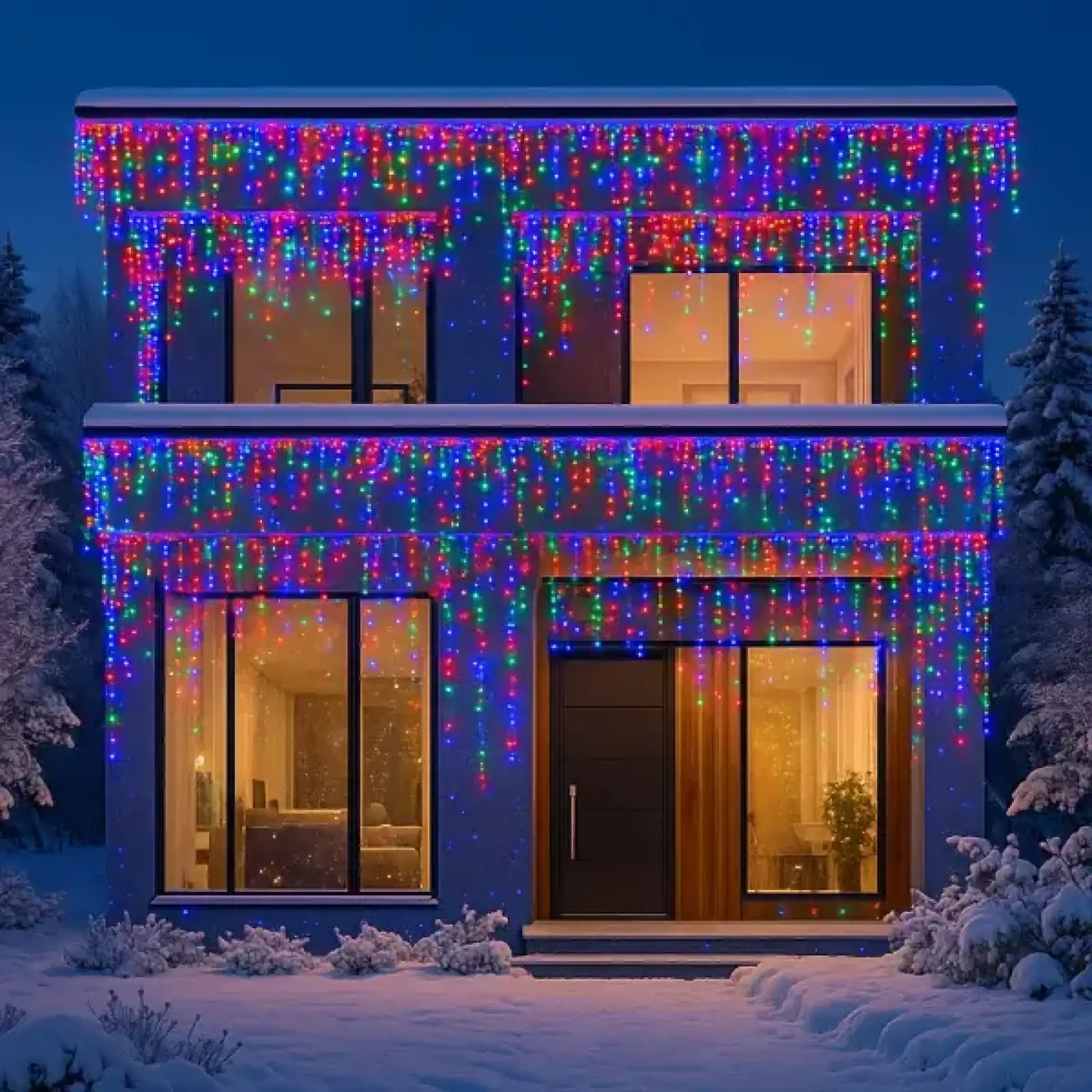 Вулична гірлянда Бахрома 36 м 600 LED білий провід Мультиколір 36MWML Garlando UA