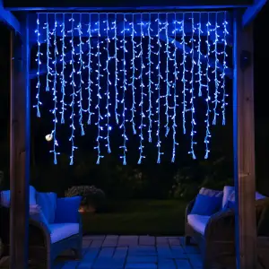 Вулична гірлянда Бахрома 36 м 600 LED білий провід Синій 36MWBL Garlando UA