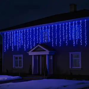 Вулична гірлянда Бахрома 36 м 600 LED білий провід Синій 36MWBL Garlando UA