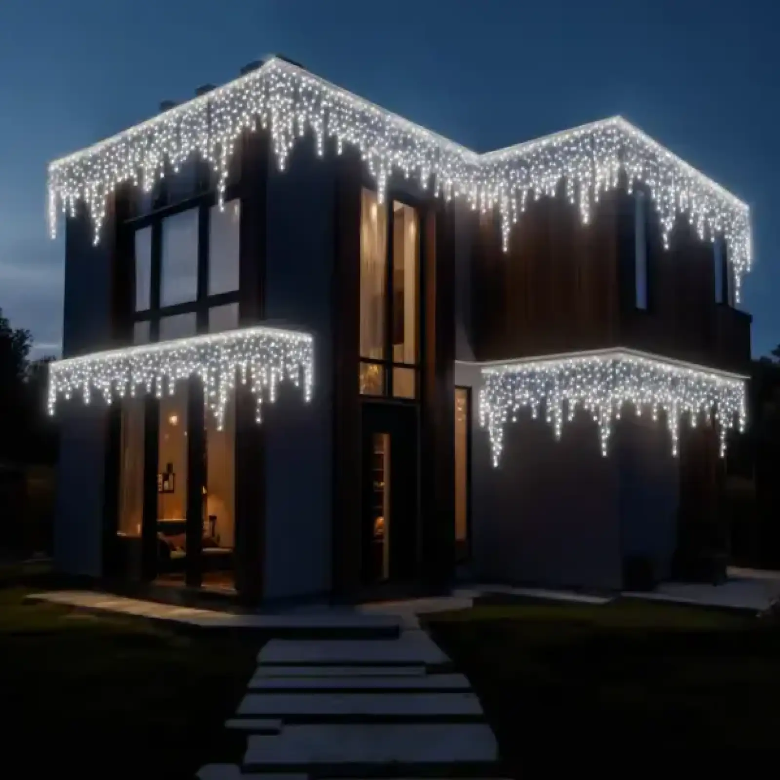 Уличная гирлянда Бахрома 50 м 600 LED белый провод Белый 50MWW Garlando UA