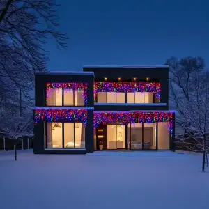 Вулична гірлянда Бахрома 50 м 840 LED чорний провід Мультиколор 50MBML Garlando UA