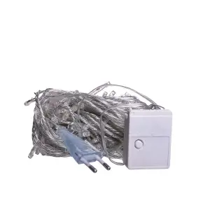 Новорічна гірлянда кімнатна нитка 18 м 180 LED кімнатна гірлянда білий провід Жовте світло W180LED18MWY Garlando UA
