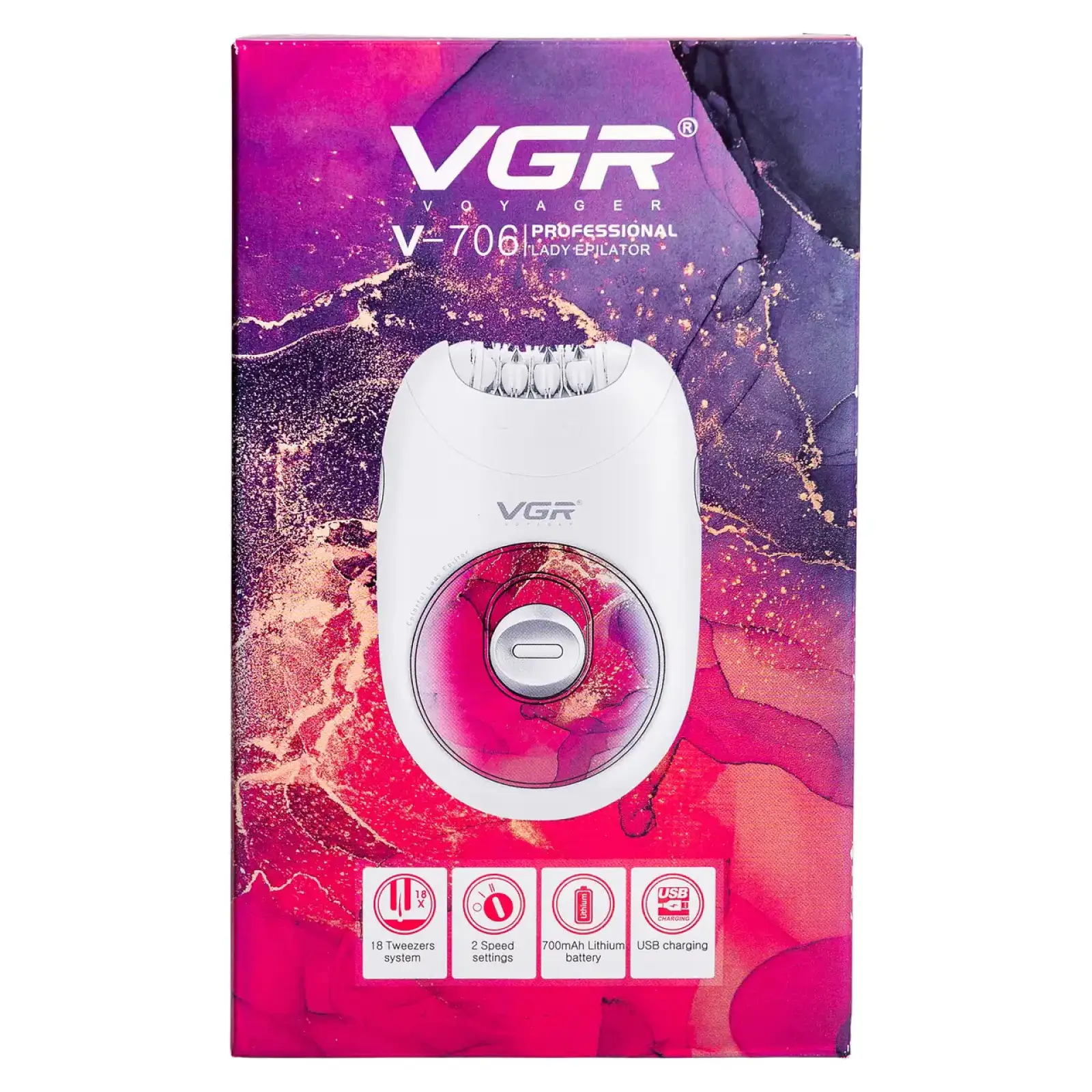 Епілятор жіночий електричний VGR 2 швидкості HPV706P UA