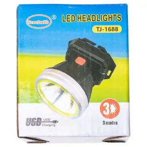 Налобний ліхтар акумуляторний 9х8х7 см 5 В 3 режими роботи LED HP-JG-3 Yiwu