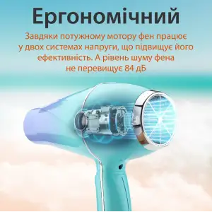 Фен для волосся VGR з холодним обдуванням та регулюванням потужності, 2400Вт V452TU UA