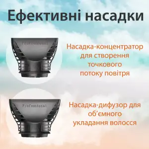 Фен для волосся VGR з холодним обдуванням та регулюванням потужності, 2400Вт V452TU UA