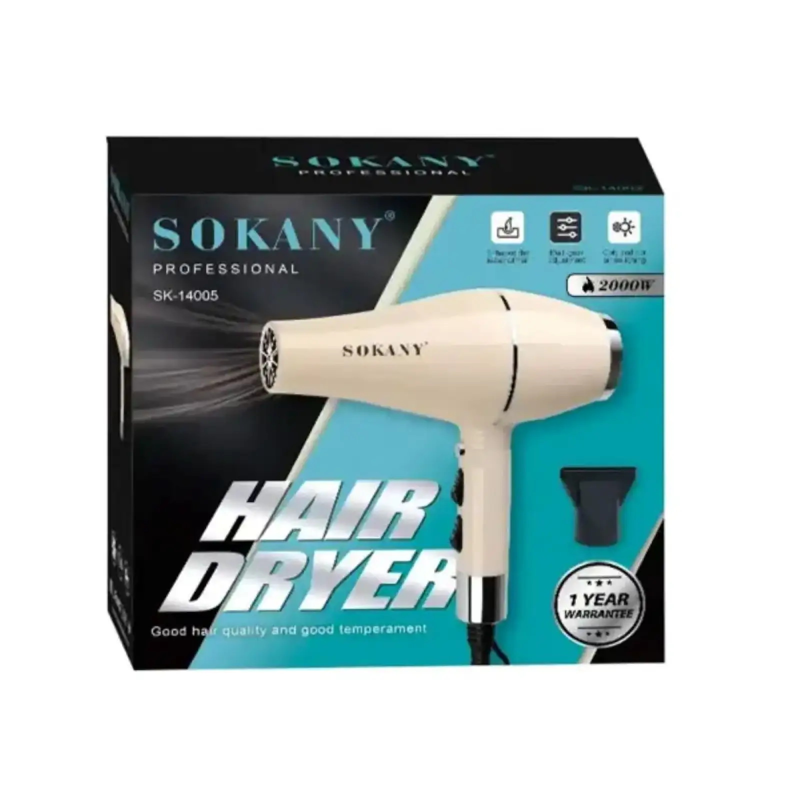 Фен для волосся з насадкою концентратором 1500 Вт Sokany SK-14005 UA