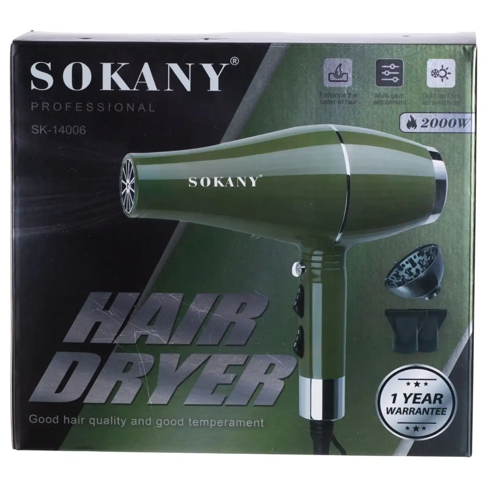 Фен для волосся з концентратором 2000 Вт Sokany SK-14006 UA