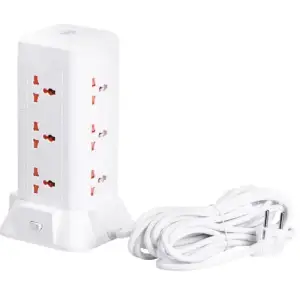 Мережевий фільтр подовжувач 2.8 м з лампою на 9 універсальних розеток з 2 USB, 1 Type-C, бездротова зарядка HP-5-5 Yiwu UA