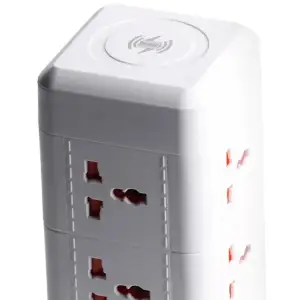 Мережевий фільтр подовжувач 2.8 м з лампою на 9 універсальних розеток з 2 USB, 1 Type-C, бездротова зарядка HP-5-5 Yiwu UA