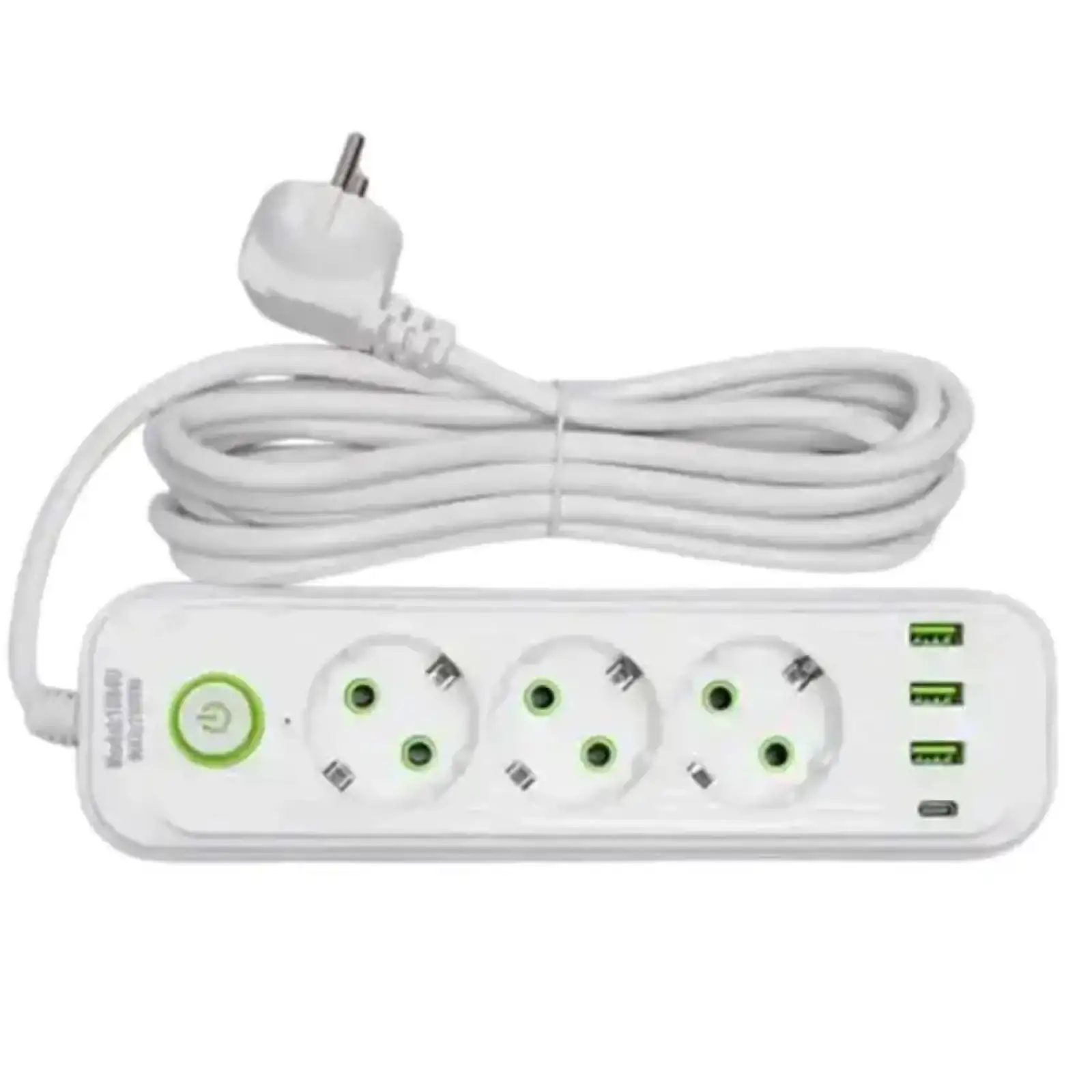 Мережевий фільтр-подовжувач 3 розетки 3xUSBxA 1xUSB-C 3м білий HP-5-33 Yiwu UA