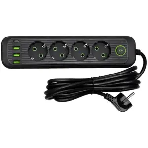 Мережевий фільтр-подовжувач 4 розетки 3xUSB-A 1xUSB-C 3м чорний HP-5-38M Yiwu UA