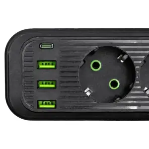 Мережевий фільтр-подовжувач 4 розетки 3xUSB-A 1xUSB-C 3м чорний HP-5-38M Yiwu UA