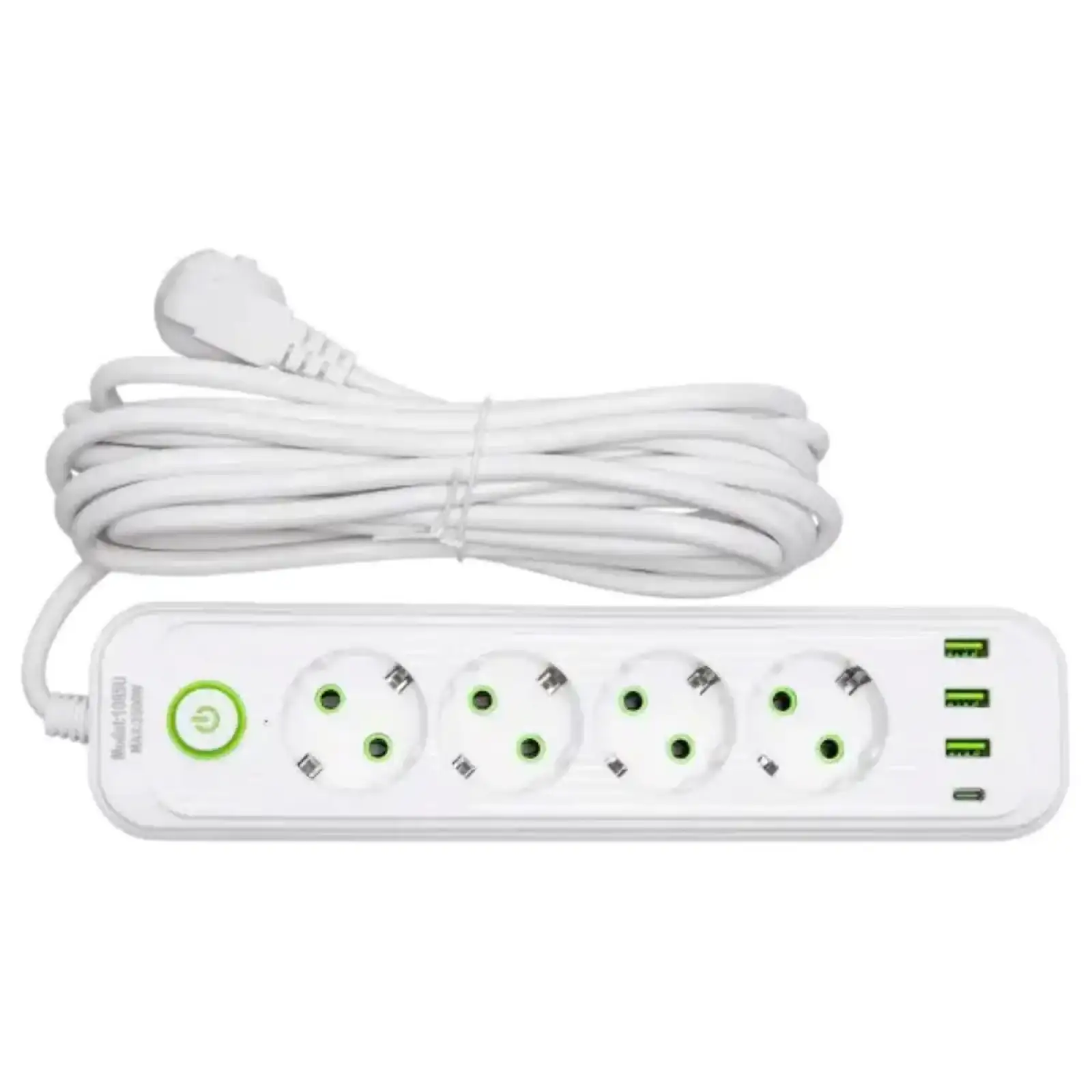Мережевий фільтр-подовжувач 5 розеток 3xUSB-A 1xUSB-C 5м білий HP-5-39 Yiwu UA