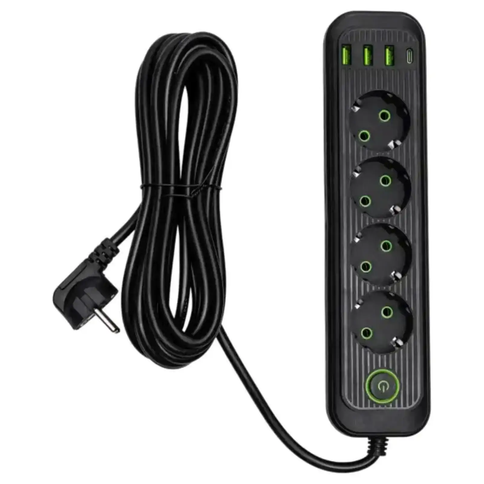 Мережевий фільтр-подовжувач 5 розеток 3xUSB-A 1xUSB-C 5м чорний HP-5-40 Yiwu UA