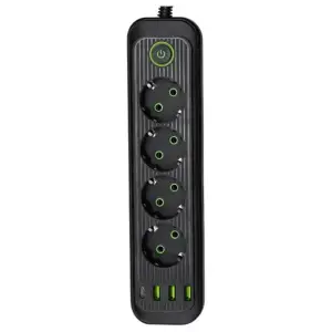 Мережевий фільтр-подовжувач 5 розеток 3xUSB-A 1xUSB-C 5м чорний HP-5-40 Yiwu UA