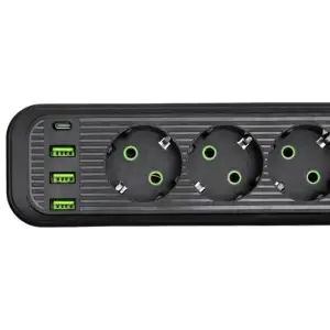 Сетевой фильтр-удлинитель 5 розеток 3xUSB-A 1xUSB-C 3м черный HP-5-42 Yiwu UA