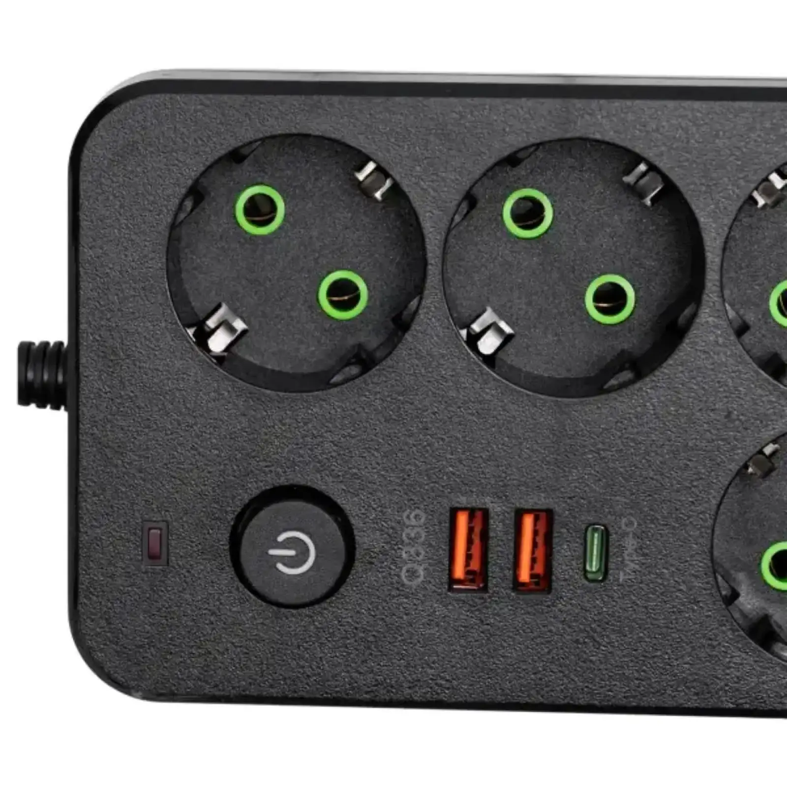 Мережевий фільтр-подовжувач 4 розетки 2xUSB-A 1xUSB-C 3м чорний HP-5-46 Yiwu UA