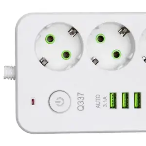 Сетевой фильтр-удлинитель 5 розеток 4xUSB-A 1xUSB-C 3м белая HP-5-49 Yiwu UA