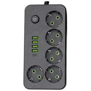 Мережевий фільтр-подовжувач 5 розеток 4xUSB-A 1xUSB-C 3м чорний HP-5-50 Yiwu UA
