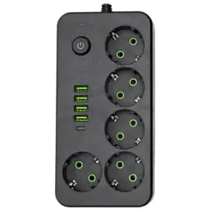 Сетевой фильтр-удлинитель 5 розеток 4xUSB-A 1xUSB-C 5м черный HP-5-52 Yiwu UA