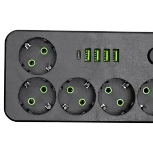 Сетевой фильтр-удлинитель 5 розеток 4xUSB-A 1xUSB-C 5м черный HP-5-52 Yiwu UA