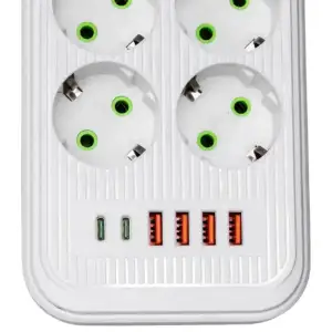 Мережевий фільтр-подовжувач 6 розеток 4xUSB-A 2xUSB-C 5м білий HP-5-53 Yiwu UA