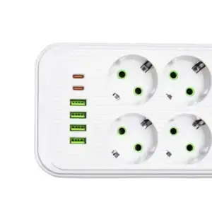 Мережевий фільтр-подовжувач 8 розеток 4xUSB-A 2xUSB-C 5м білий HP-5-55 Yiwu UA