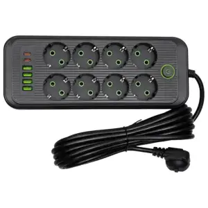 Мережевий фільтр-подовжувач 8 розеток 4xUSB-A 2xUSB-C 5м чорний HP-5-56 Yiwu UA